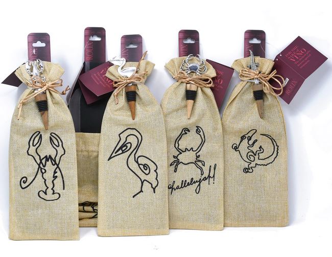 Burlap Wine Bag with Matching Stopper NolaCajun