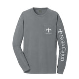 NolaCajun Grey & Teal Long Sleeve Logo T-shirt