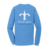 NolaCajun Blue & Navy Long Sleeve Logo T-shirt